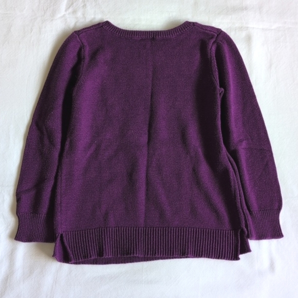 gymboree purple peacock sequin graphic knit sweater girls size small 5/6 - Picture 5 of 6